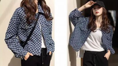 Checkerboard denim